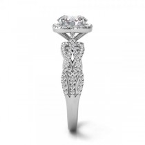 Diamond Twisted Halo Engagement Ring 14k White Gold (1.50ct)