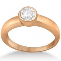 Bezel-Set Solitaire Engagement Ring Setting in 18k Rose Gold
