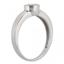 Bezel-Set Solitaire Engagement Ring Setting in Platinum