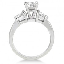 Three Stone Pear Shaped Diamond Engagement Ring 14k White Gold (0.50ct)