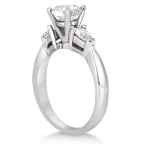Three Stone Pear Shaped Diamond Engagement Ring 14k White Gold (0.50ct)