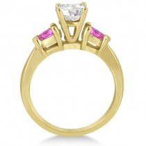 Three Stone Pink Sapphire Engagement Ring 14k Yellow Gold (0.50ct)