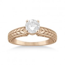 Vintage Solitaire Engagement Ring Setting 14k Rose Gold