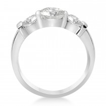 Three Stone Round Diamond Engagement Ring Palladium (1.70ct)