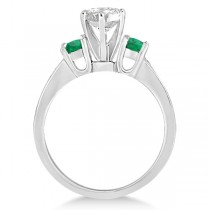 Three-Stone Emerald & Diamond Engagement Ring Platinum (0.45ct)