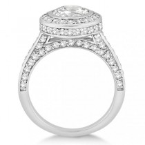 Diamond Pave Halo Engagement Ring Setting Palladium (1.06ct)