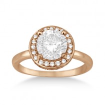 Floating Halo Diamond Engagement Ring Setting 14k Rose Gold (0.40ct)