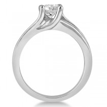 Unique Channel Set Diamond Engagement Ring 14k White Gold (0.80ct)
