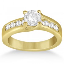 Unique Channel Set Diamond Engagement Ring 18K White Gold (0.80ct)