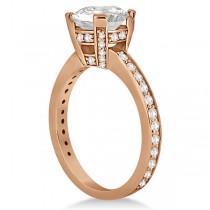 Eternity Diamond Side Stone Engagement Ring 14k Rose Gold (0.45ct)