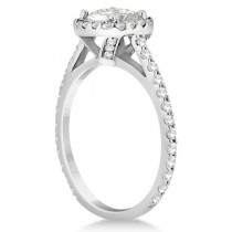 Halo Diamond Cathedral Engagement Ring Setting Palladium (0.64ct)