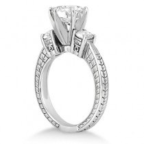 Antique Three-Stone Diamond Engagement Ring Palladium (0.50ct)