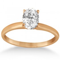 Four-Prong 18k Rose Gold Solitaire Engagement Ring Setting