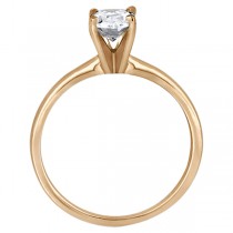 Four-Prong 18k Rose Gold Solitaire Engagement Ring Setting