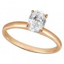 Four-Prong 18k Rose Gold Solitaire Engagement Ring Setting