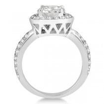 Halo Style Diamond Engagement Ring Setting 14k White Gold (0.50ct)