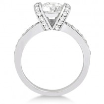 Diamond Ribbon Engagement Ring Designer Palladium Setting (0.56ct)