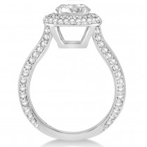 Double Halo Diamond Engagement Ring Setting Palladium (1.00ct)