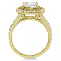 Double Halo Diamond Engagement Ring Setting 14K Yellow Gold (0.77ctw)