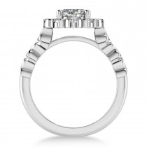 Diamond Petal Styled Engagement Ring 14k White Gold (1.00ct)