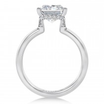 Radiant Cut Moissanite & Lab Grown Diamond Engagement Ring 14K White Gold (3.15ct)