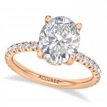 Oval & Round Lab Grown Diamond Engagement Ring 14K Rose Gold (3.45ct)
