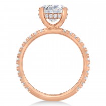 Oval & Round Lab Grown Diamond Engagement Ring 14K Rose Gold (3.45ct)