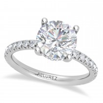 Round Lab Grown Diamond Engagement Ring 14K White Gold (1.48ct)