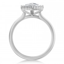 Pear & Round Lab Grown Diamond Halo Engagement Ring 14K White Gold (1.82ct)