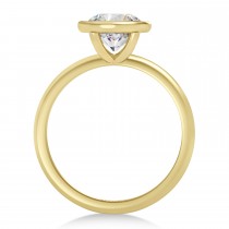 Round Lab Grown Diamond Bezel Engagement Ring 14K Yellow Gold (1.50ct)