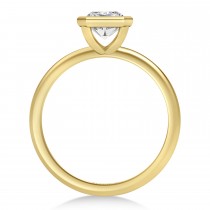 Radiant Cut Lab Grown Diamond Bezel Engagement Ring 14K Yellow Gold (1.50ct)