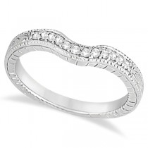 Pave Antique Blue Sapphire & Diamond Bridal Set Platinum (0.60ct)