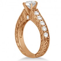 Vintage Diamond Accented Engagement Ring in 14k Rose Gold (2.05ct)
