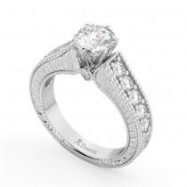 Vintage Diamond Engagement Ring Setting Palladium (1.05ct)