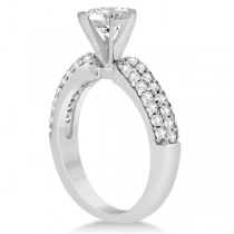 Half-Eternity 3 Row Diamond Engagement Ring Platinum (0.72ct)
