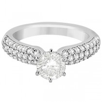 Half-Eternity 3 Row Diamond Engagement Ring Platinum (0.72ct)