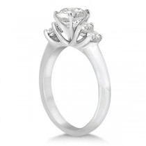 Five Stone Diamond Bridal Set Ring and Band in 14k White Gold (0.90ct)