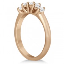 Five Stone Diamond Wedding Band For Women 14k Rose Gold (0.50ct)