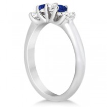 Five Stone Diamond and Sapphire Wedding Band 18kt White Gold (0.60ct)