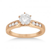 Channel Set Diamond Engagement Ring Setting 14k Rose Gold (0.15ct)