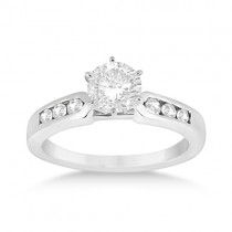 Channel Set Diamond Engagement Ring Setting Palladium (0.15ct)