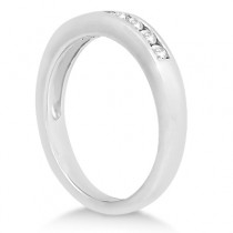 Channel Set Diamond  Wedding Ring Band Palladium (0.20ct)