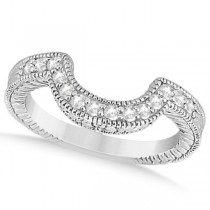 Vintage Diamond Engagement Ring & Band 14k W. Gold Bridal Set 0.64ct