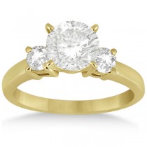 Three Stone Diamond Engagement Ring Setting 14K Yellow Gold (0.50ct)