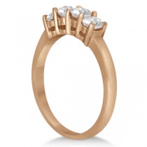 3 Stone Diamond Engagement Ring & Wedding Band Set 14K Rose Gold (1.10ct)