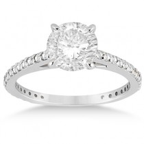 Eternity Diamond Engagement Ring & Band Set 14k White Gold (1.10ct)