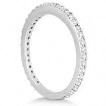 Eternity Diamond Engagement Ring & Band Set 14k White Gold (1.10ct)