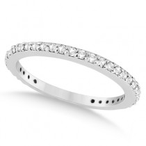Eternity Diamond Engagement Ring & Band Set 14k White Gold (1.10ct)