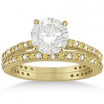 Bridal Ring Set with White & Yellow Diamonds in 18K Yellow Gold 1.06ct