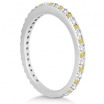 Eternity White & Yellow Diamond Wedding Band in Palladium 0.54ct